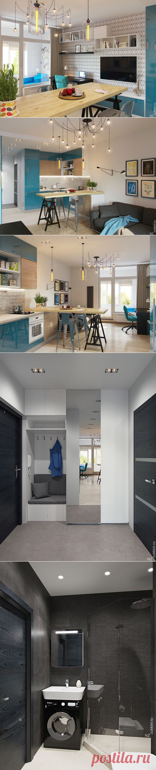Современный дизайнерский интерьер квартиры 29 кв. м. — Роскошь и уют