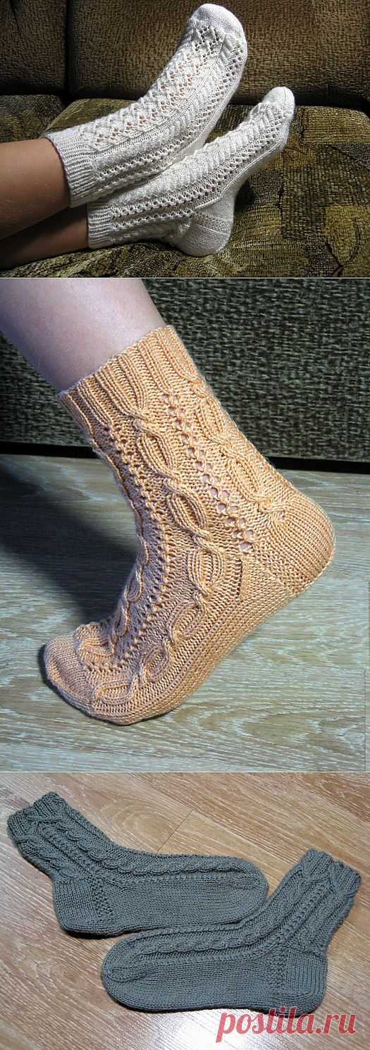 Ажурные носки + схемы от Лены-Изольды (3 вида).