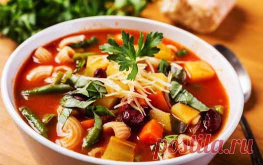 Минестроне — суп с шампиньонами и овощами