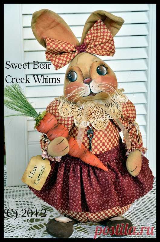 Primitive Bunny E-Pattern Spring Doll от SweetBearCreekWhims