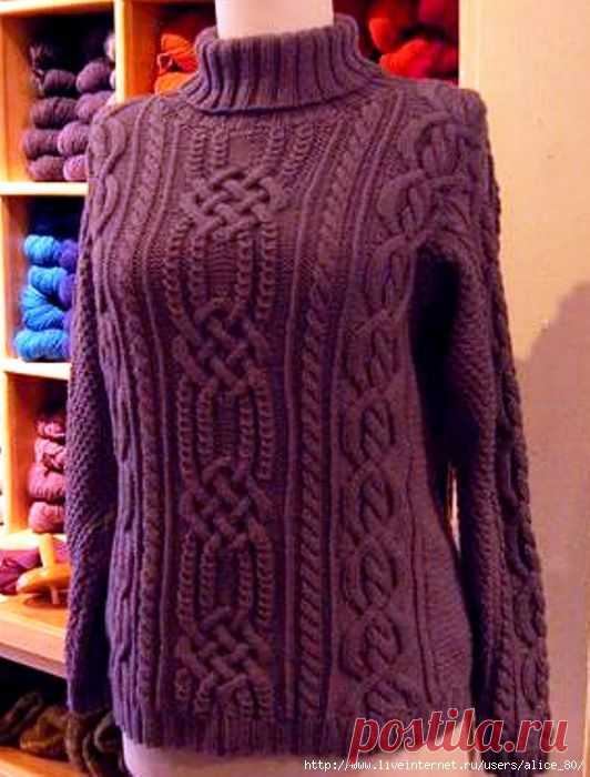 Шикарный свитер с аранами