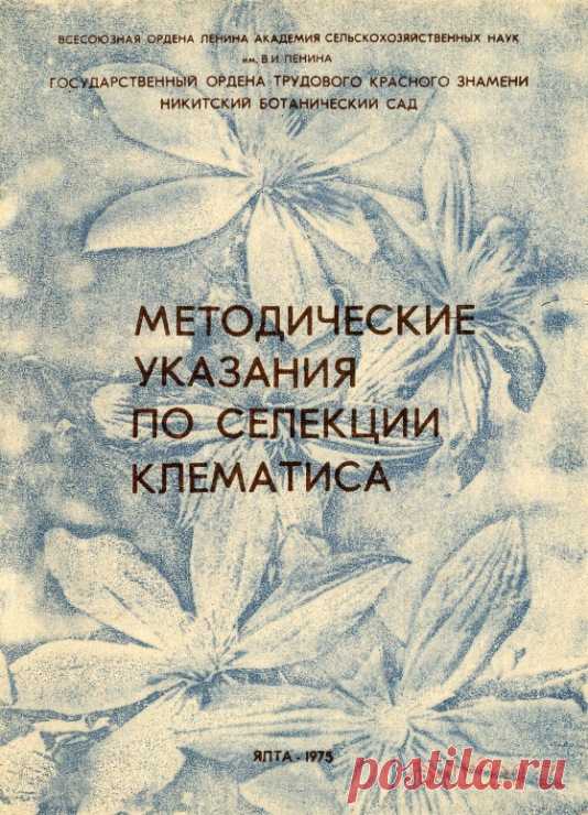 Gallery.ru / Фото #1 - Селекция клематисов методичка 1975 - Clematis