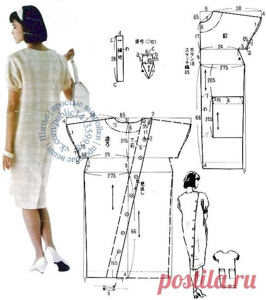 Платье прямого силуэта, с короткими цельнокроеными рукавами на манжетах и асимметричной застежкой на спинке.
#простыевыкройки #простыевещи #шитье #платье #выкройка