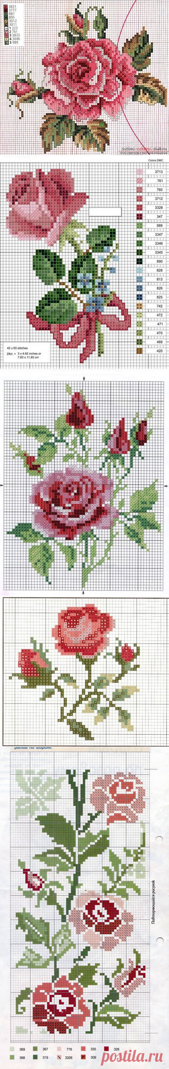 Схемы для вышивки крестом — прекрасные розы