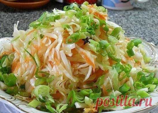 ОСТРЕНЬКАЯ КАПУСТА БЫСТРОГО ПРИГОТОВЛЕНИЯ.
Капуста получается очень вкусной и моментально «сметается» с стола!
Приготовление:
Итак, нашинковать 2 кг свежей капусты,
натереть 3-4 морковки на крупной терке,
4 зубчика крупного чеснока порезать.
Залить маринадом немного остывшим:
на 1 литр воды:
1/2 стакана сахара,
2ст.л крупной соли с горкой,
10 штучек перца горошком,
5 гвоздичек,
4 шт. лаврового листа
— прокипятить 10 минут, добавить 1/2 стакана растительного масла и 1/2 стакана 9% ук