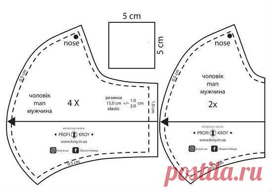 Маска медицинская своими руками (схемы и выкройки)