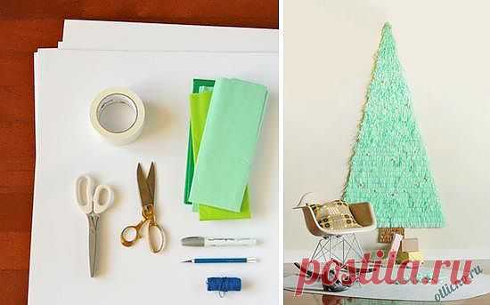 Как сделать елку из бумаги на стену | Отлично! Школа моды, декора и актуального рукоделия