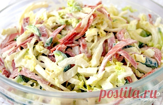 Салат из капусты и копченой колбасы - рецепт с фото на Повар.ру