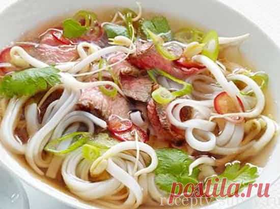 Суп фо вьетнамский рецепт с курицей и рисовой лапшой