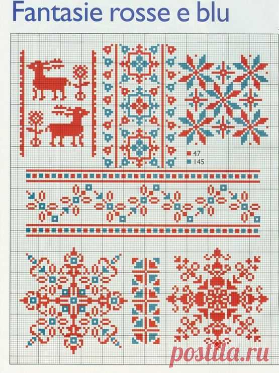 Cross stitch or filet crochet Winter/Christmas inspired chart    |  Pinterest • Всемирный каталог идей