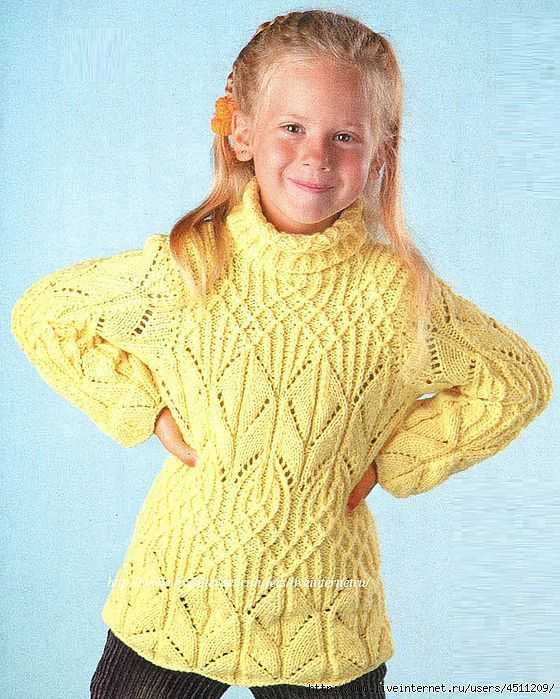 Детский пуловер спицами..