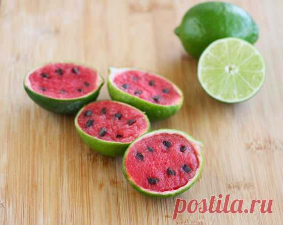 Watermelon Sorbet in Lime Shells - Kirbie's Cravings