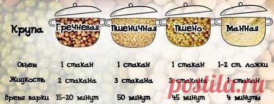 Путеводитель по крупам. Что сколько варить для получения правильной каши. | ОБЖОРКИН | Яндекс Дзен