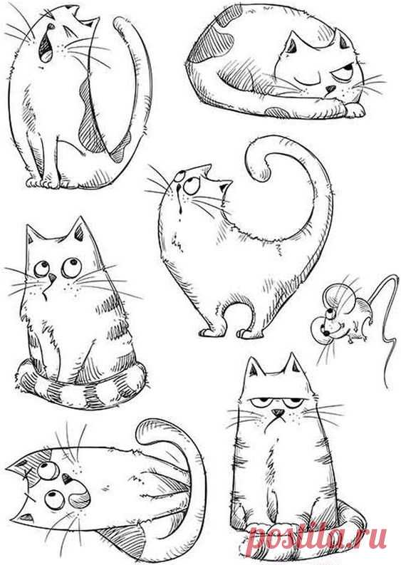 Katzelkraft Rubber Stamps | Милые рисунки, Рисунки животных, Кошачий рисунок