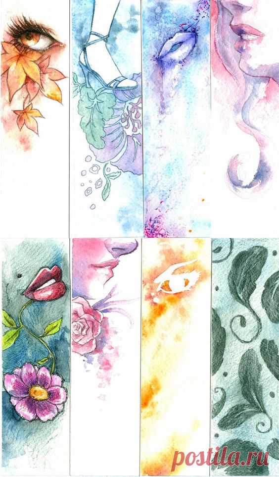 Watercolor Bookmarks. Bookmarks