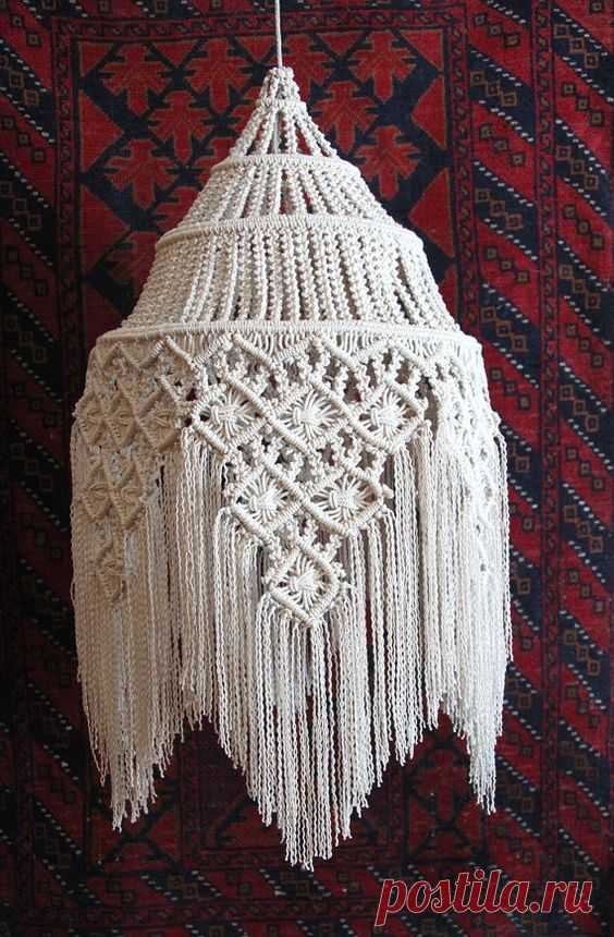 (47) Fringed Hanging Macramé Lamp ~ Size: 30"x 15" | Macrame