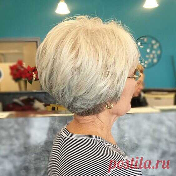 Новые идеи коротких стрижек для дам солидного возраста с тонкими волосами | ladyline.me | Яндекс Дзен