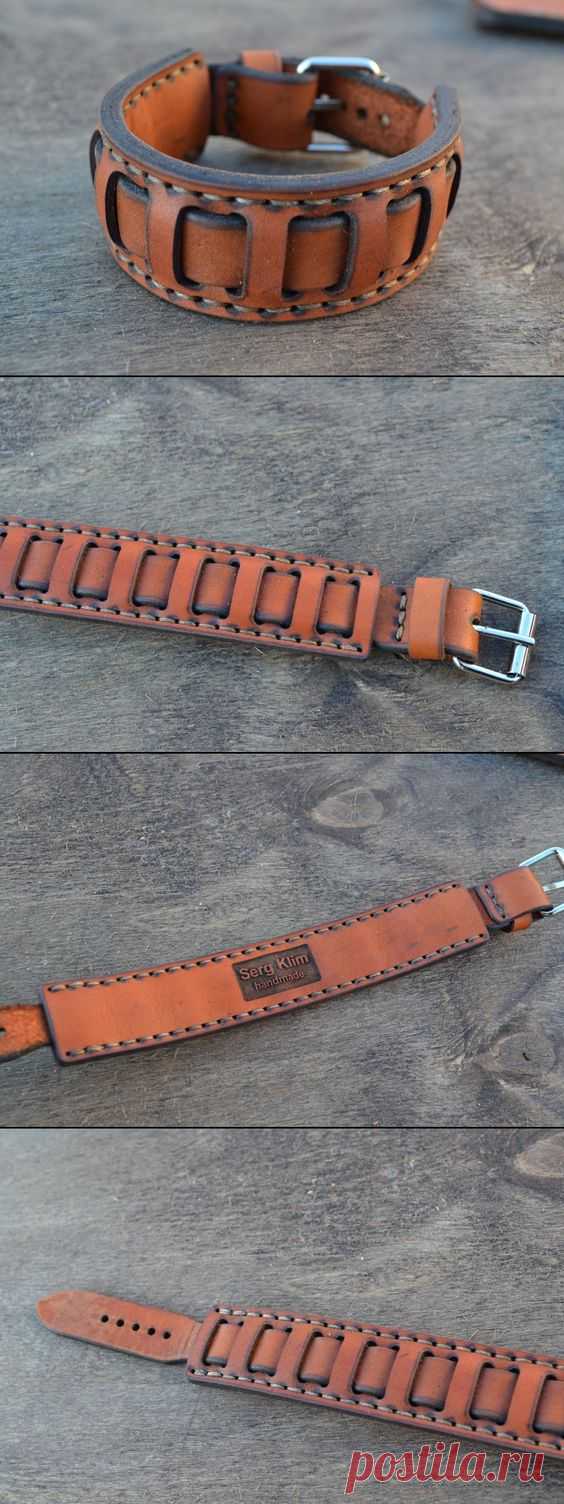 (182) Leather Bracelet-men bracelet-handmade- red ginger
