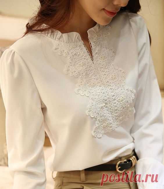 White Crochet Cotton Blouse   |  Pinterest • Всемирный каталог идей