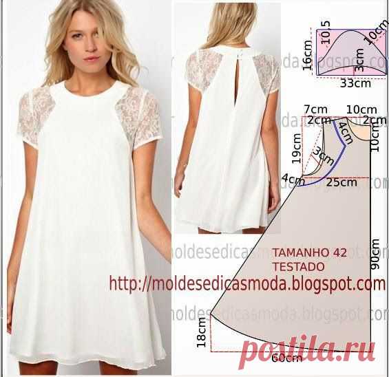 VESTIDO FÁCIL DE FAZER - 52 ~ Moldes Moda por Medida