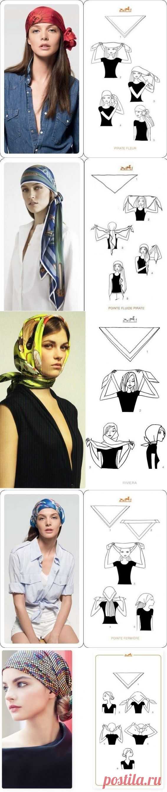 6 стильных способов завязать платок.