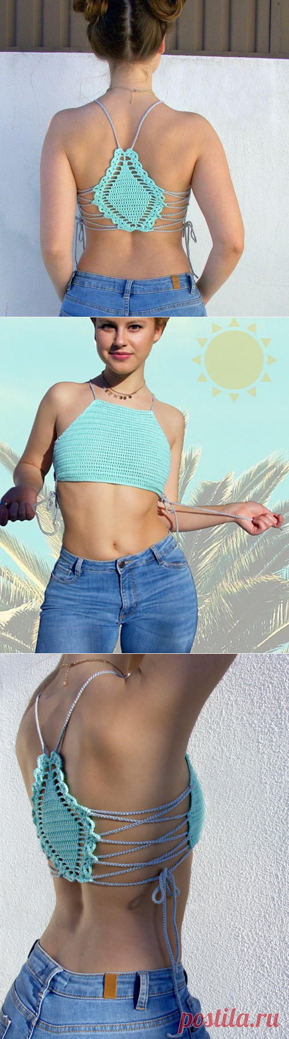 Laguna Crochet Crop TopИдея для топа.