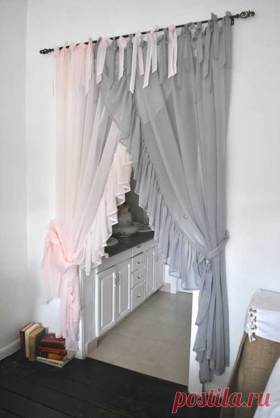 Side Ruffle Chiffon Curtain by PaulaAndErika on Etsy