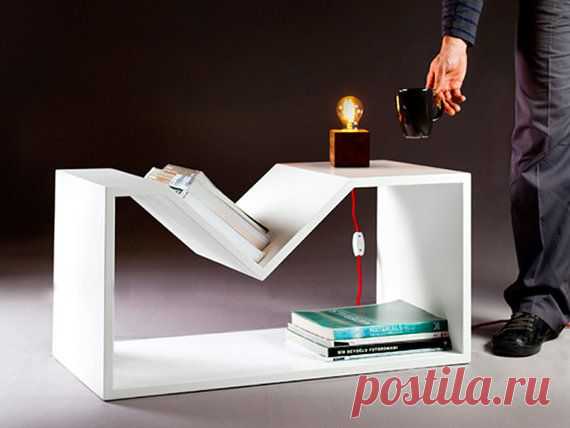 laquered plywood side table newspaper rack от nordarchitectdesign