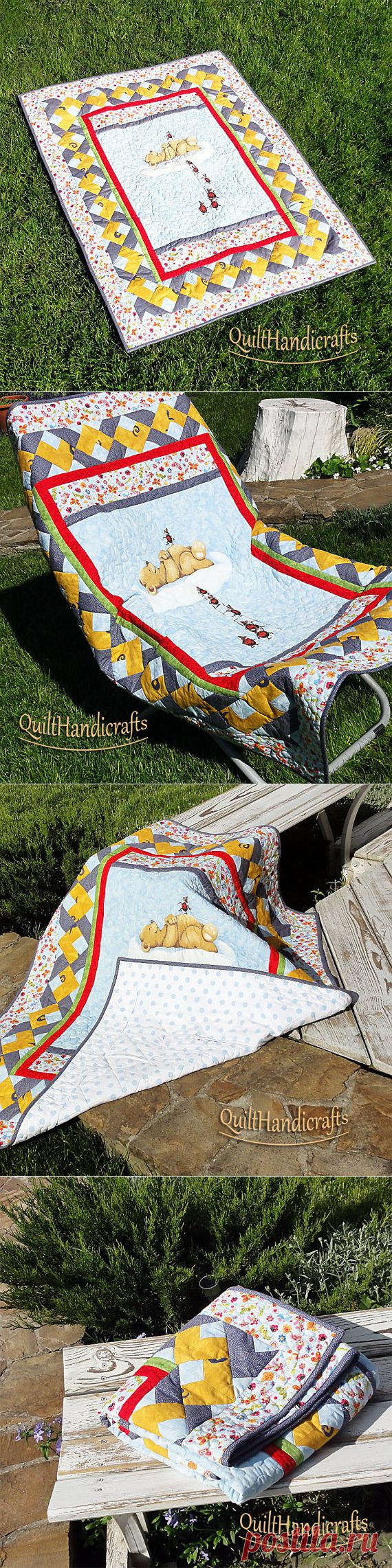 Beautiful handmade baby quilt. Quilt is sewn by QuiltHandicrafts