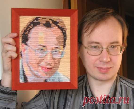 Наиболее удачный цветной тканый бисерный портрет