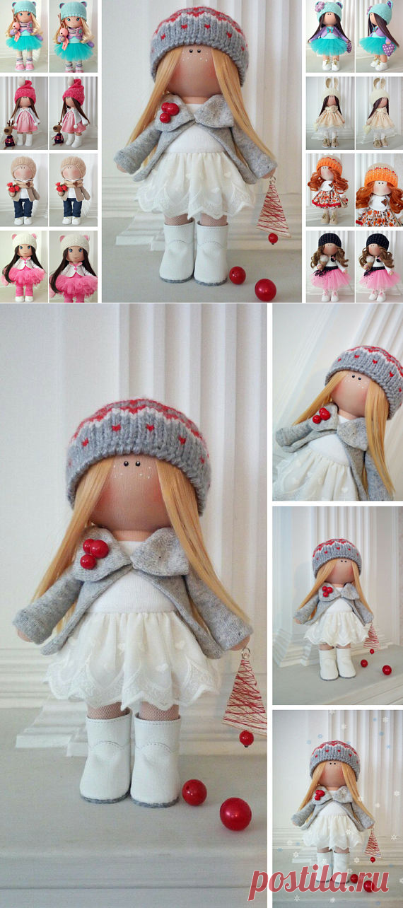 Textile Soft Doll Christmas Baby Room Handmade Doll Love