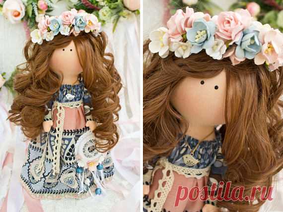 Handmade doll Bonita doll Fabric doll Puppen Interior doll