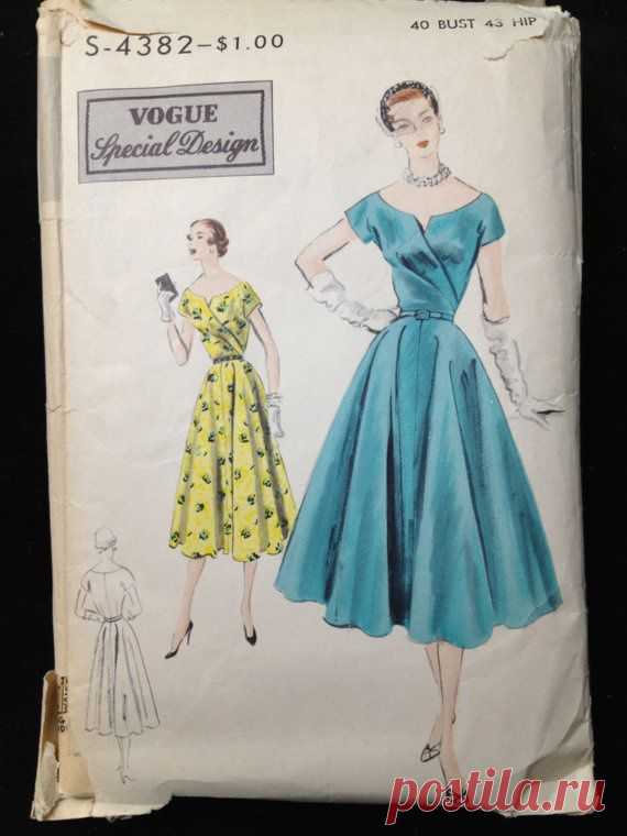 Vogue Special Design S-4382 sewing pattern bust 40 Rockabilly Full Skirt 1955