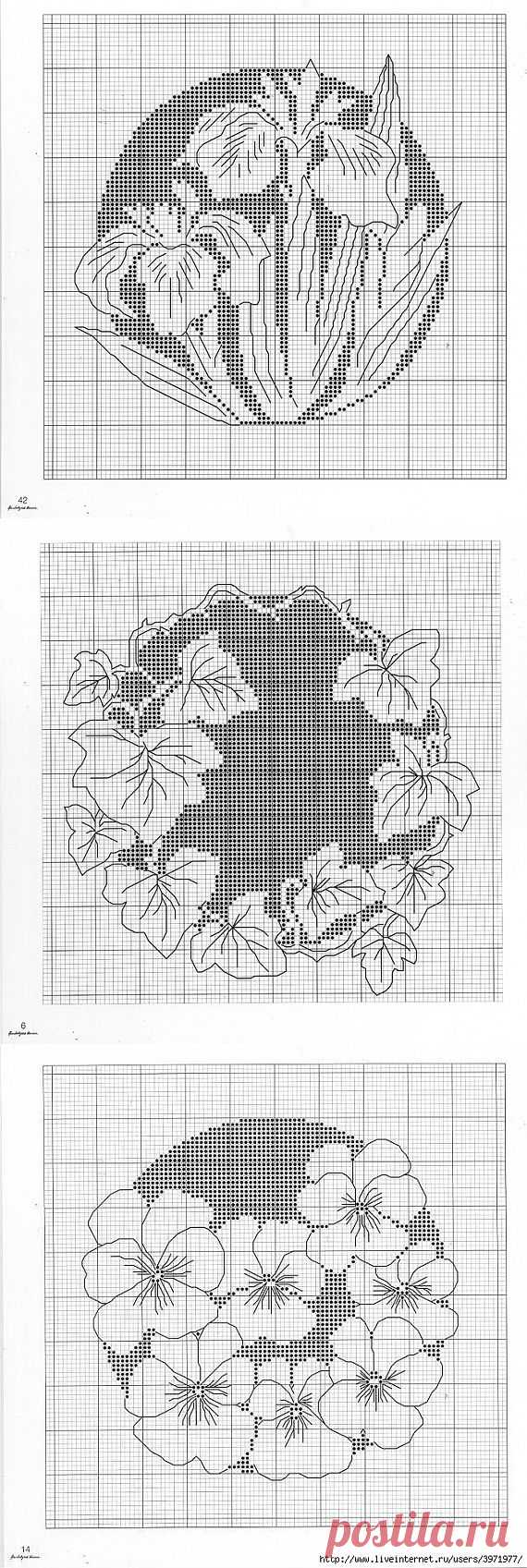 Серия "Цветы (монохром)" / Схемы вышивки крестиком / PassionForum - мастер-классы по рукоделию