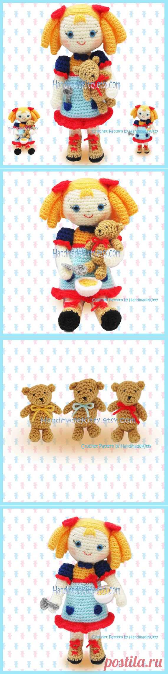 Златовласка и три маленьких медведей Амигуруми по handmadekitty