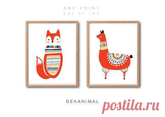 FOLK COSTUME Print Set of 2, Fox Print, llama art print, Woodland Nursery Decor, Baby Animal Art, Animal Print, Kids wall decor, Home gift This listing is for Print Set of 2 -------------- HOW TO ORDER / CUSTOMISE THIS PRINT SET ------------ 1. Select size → Add this listing to the CART 2. If you want to swap the prints, please Name ANY 2 prints of your choice in NOTE TO SELLER at checkout (See picture 2). *If you dont leave