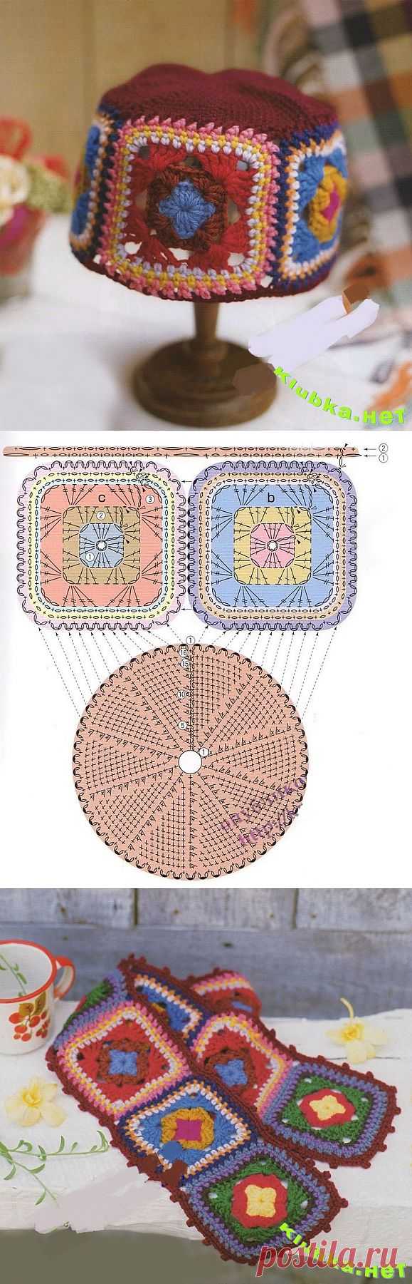 из квадратных мотивов » Клубка.Нет - Все о вязании крючком