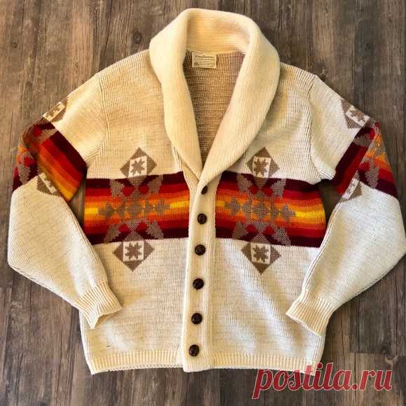 Vintage Pendleton Wool Sweater Aztec Pattern Large Shop hannahmshall's closet or find the perfect look from millions of stylists. Fast shipping and buyer protection. AMAZING Pendleton Vintage Sweater
100 % Virgin Wool
Cream Color 
Aztec Western Tan, Orange and Red Pattern - Vibrant!
Leather covered buttons
Pendleton Western Collection Cardigan
Smells Great
Great condition - two very small flaws barely noticeable see pics
Men’s Large 
Women’s XL