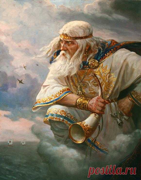 Шишкин Андрей - Стрибог холст, масло, 55х70 ,  2014 г.         Стрибог - В восточнославянской мифологии бог ветра. В восточнославянской мифологии божество древнерусского пантеона, кумир которого был установлен в Киеве в 980. Имя Стрибога восходит к древнему корню ”стрег”  что означает ”старший”, ”дядя по отцу”. В «Слове о полку Игореве» ветры названы Стрибожьими внуками, которые стрелами веют с моря, что, видимо, указывает на атмосферные функции Стрибога. В древнерусских т...