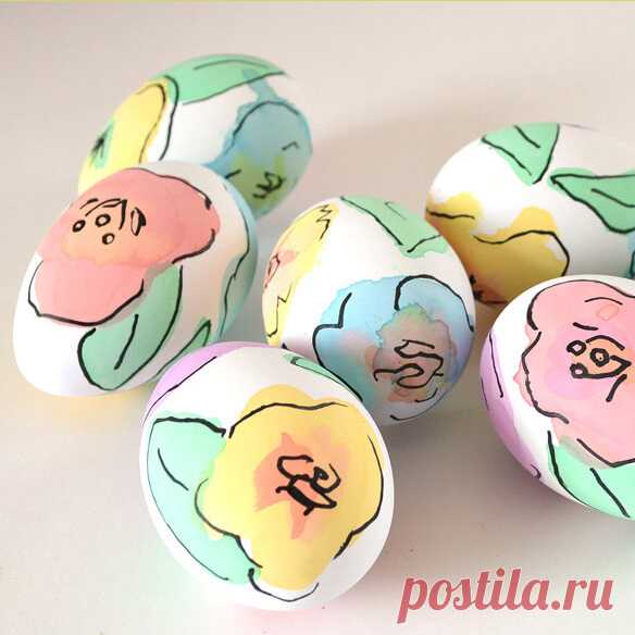 Роспись пасхальных яиц: рисуем цветы | Креаликум