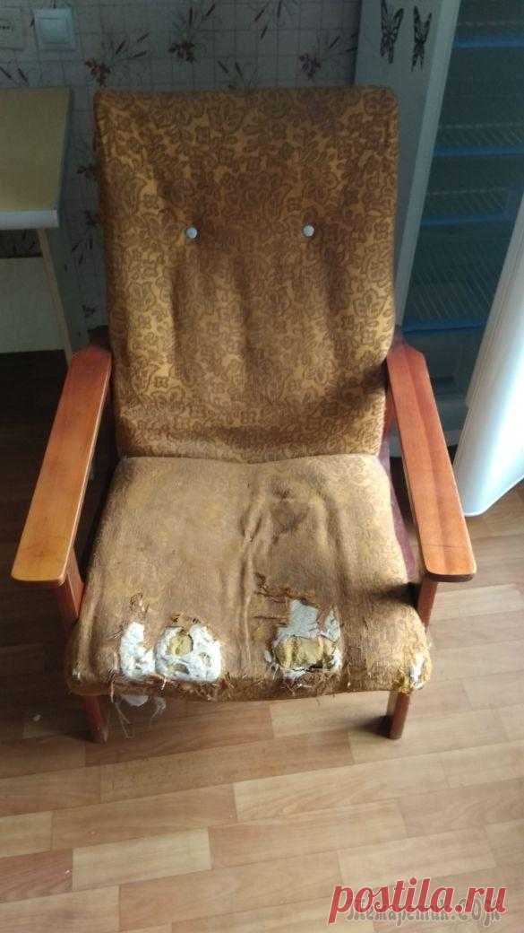 Восстановление в стиле пэчворк старого кресла