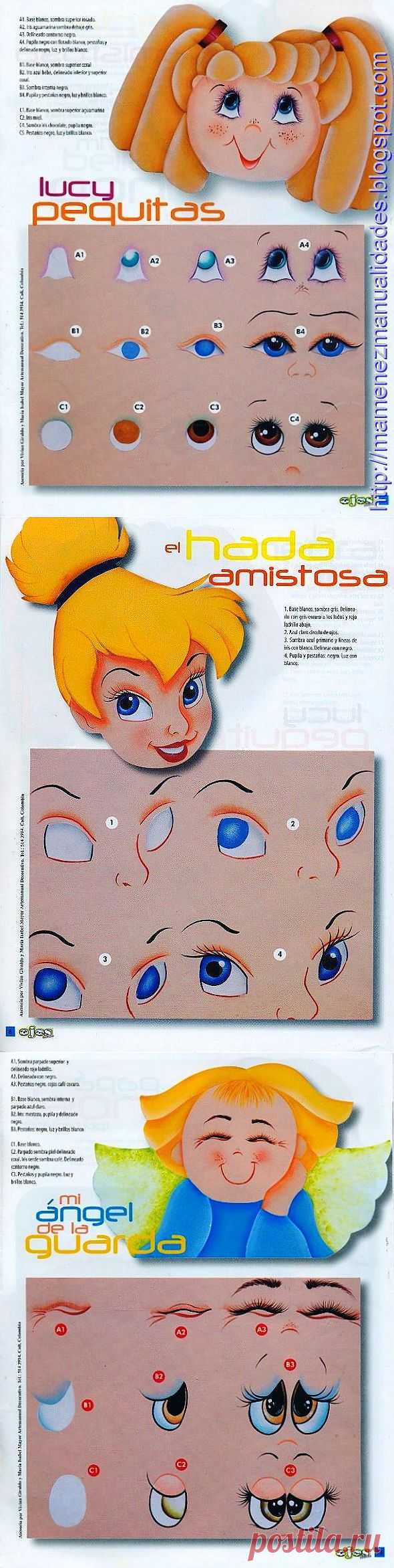 Подробные фото, как нарисовать глазки и лица куклам и зверюшкам - Ярмарка Мастеров - ручная работа, handmade