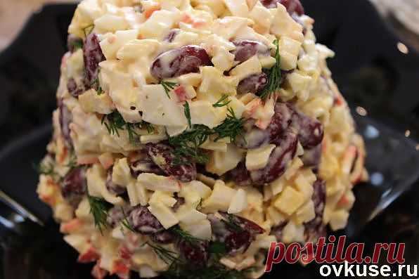 Салат с фасолью и крабовыми палочками - Простые рецепты Овкусе.ру