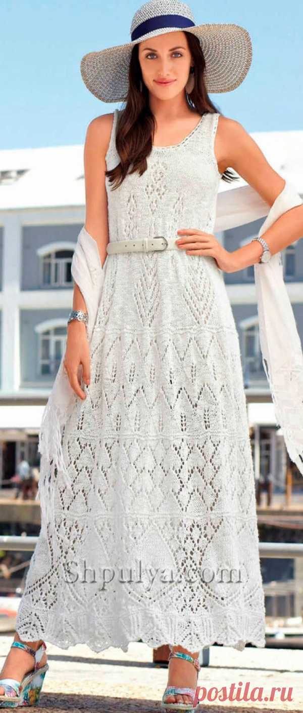 Платье макси с ажурным узором спицами - SHPULYA.com
