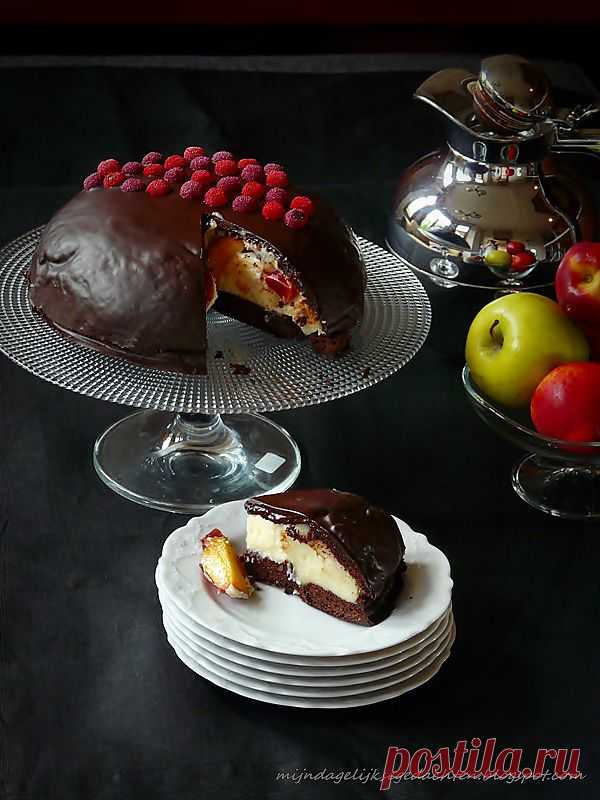 mijn dagelijkse gedachten: Peach Pudding Chocolate Cake/ Персиково-Шоколадный Торт-Пудинг