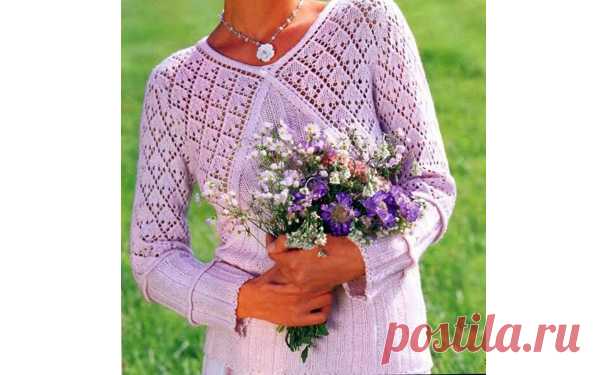 Сказочно красивый пуловер Вязаный спицами сказочно красивый, женственный пуловер с необычным расположением узоров. Описание