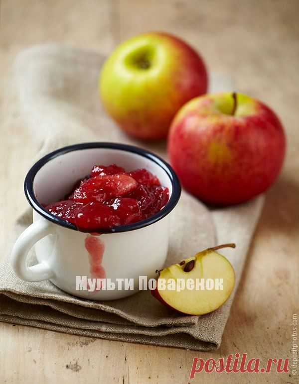 Рубиновое варенье из яблок в мультиварке: рецепт с добавлением клюквы | Мультиповаренок