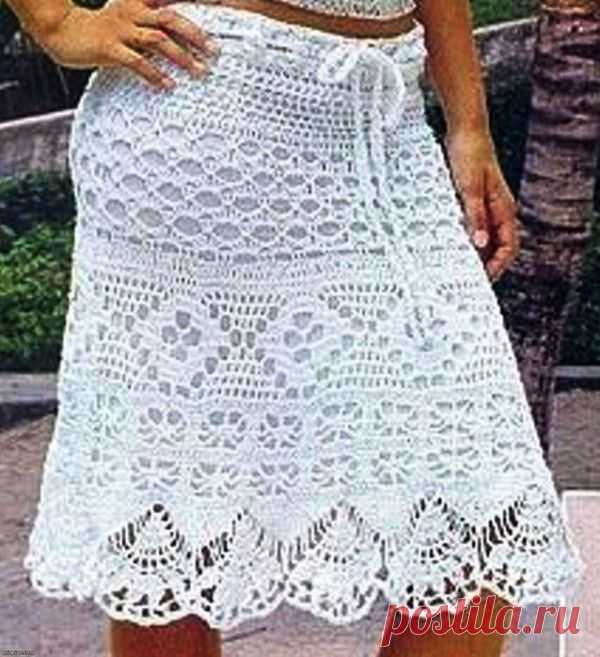 Белая юбка крючком схема | Доска объявлений Full Shop