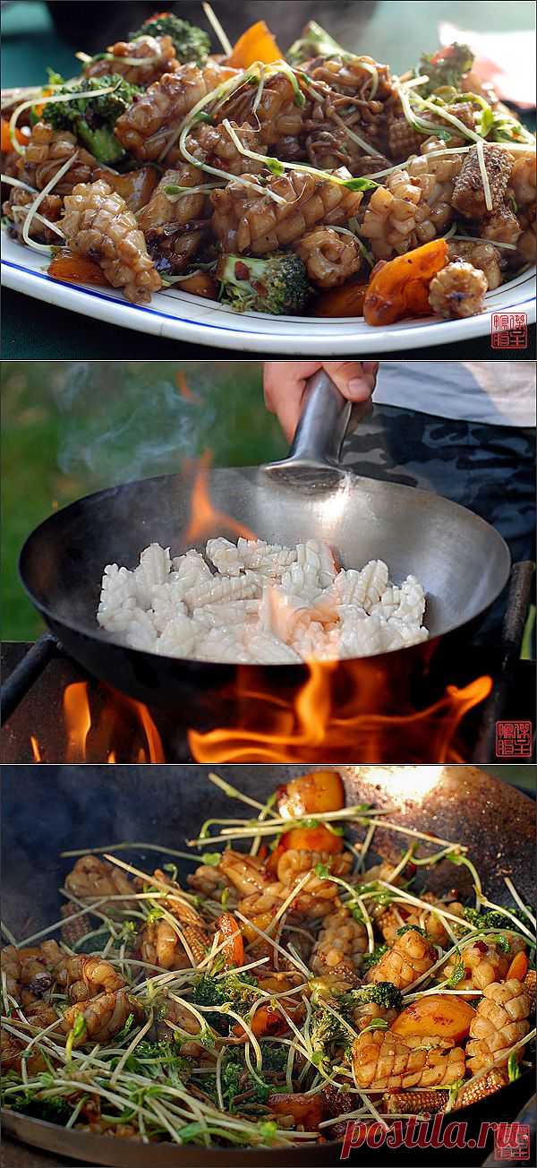 Китайский рецепт шашлыков из кальмаров.