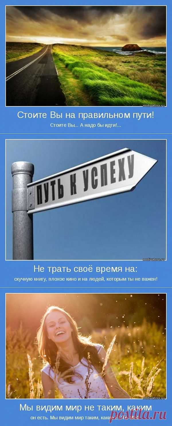 Стоите вы на правильном пути! Стоите вы... А надо бы идти!..
Полезные мотиваторы.